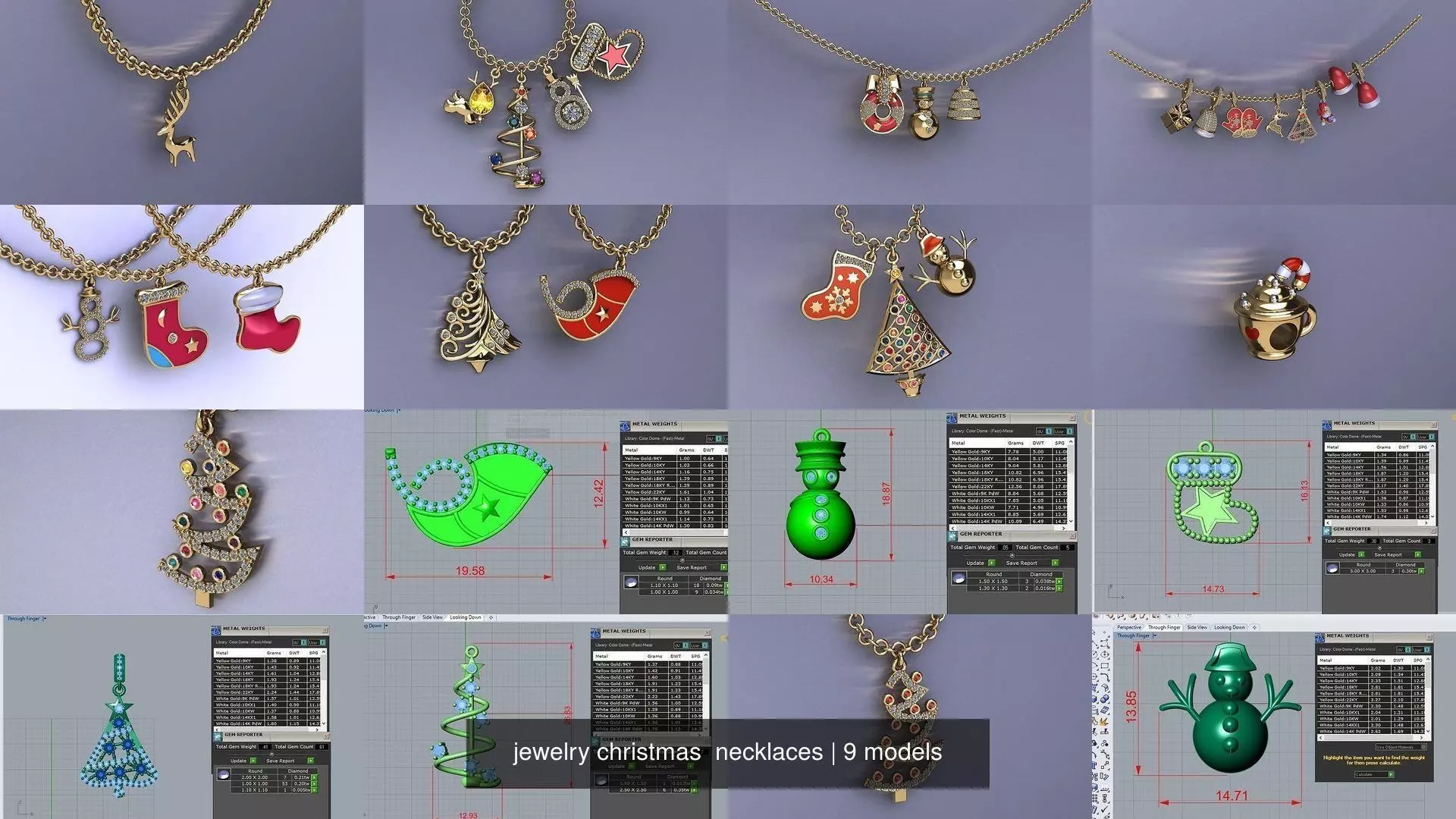 jewelry christmas  necklaces 3D Model Collection_0