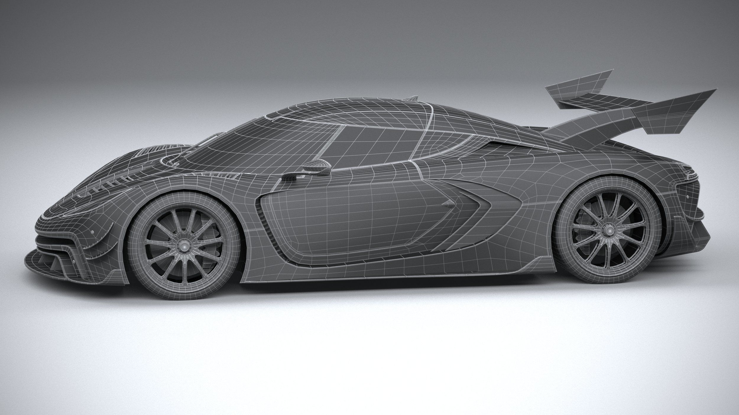 Generic Hypercar 2022 LowPoly 3D model_29