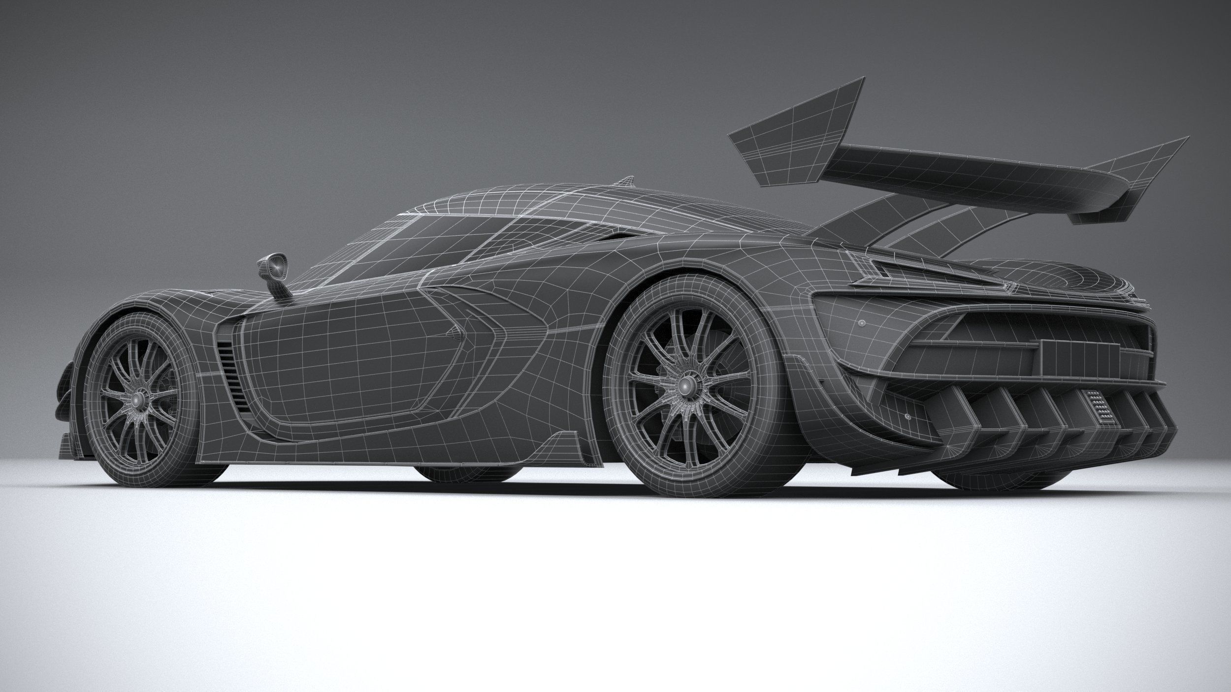 Generic Hypercar 2022 LowPoly 3D model_28