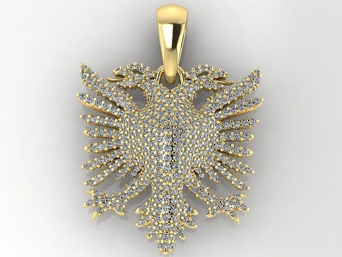 pendant eagles with diamonds and without 3D print model