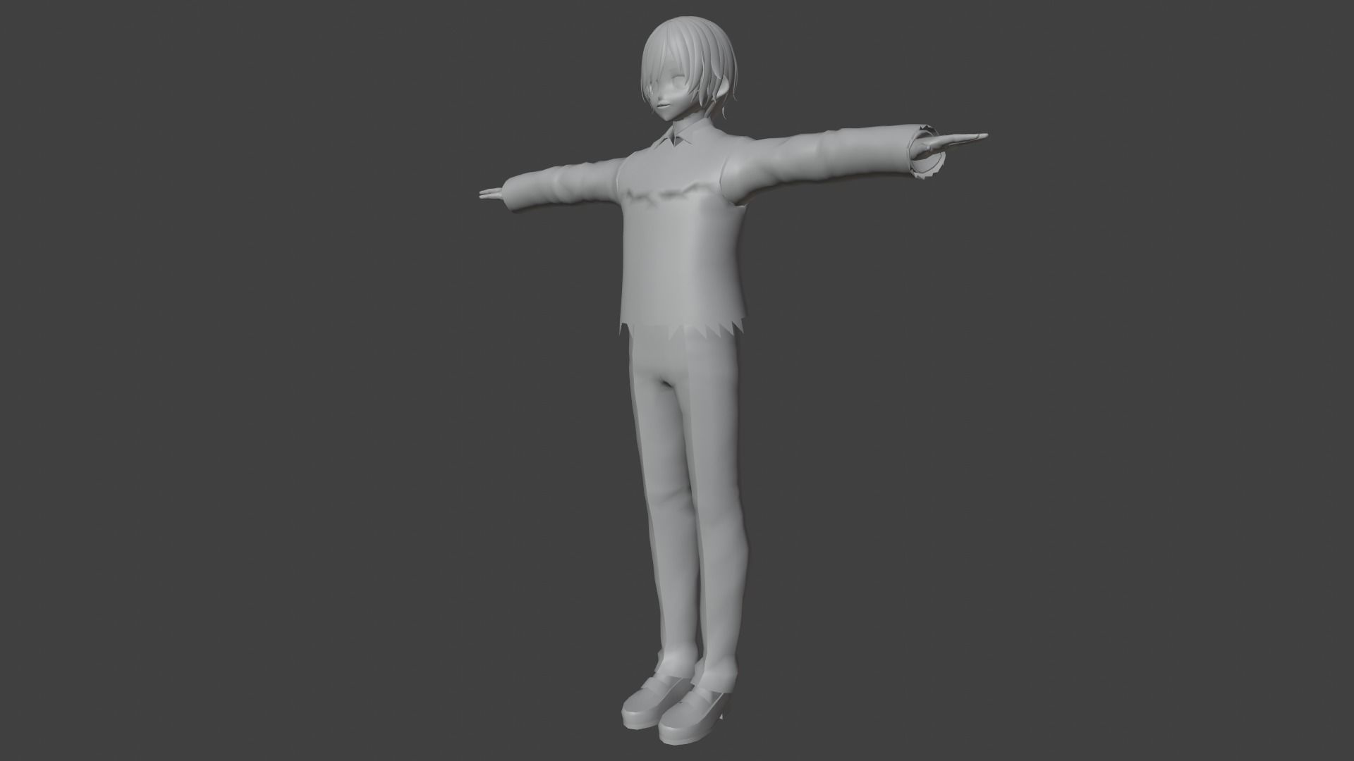 cute anime boy character - Fujita Low-poly 3D model_9