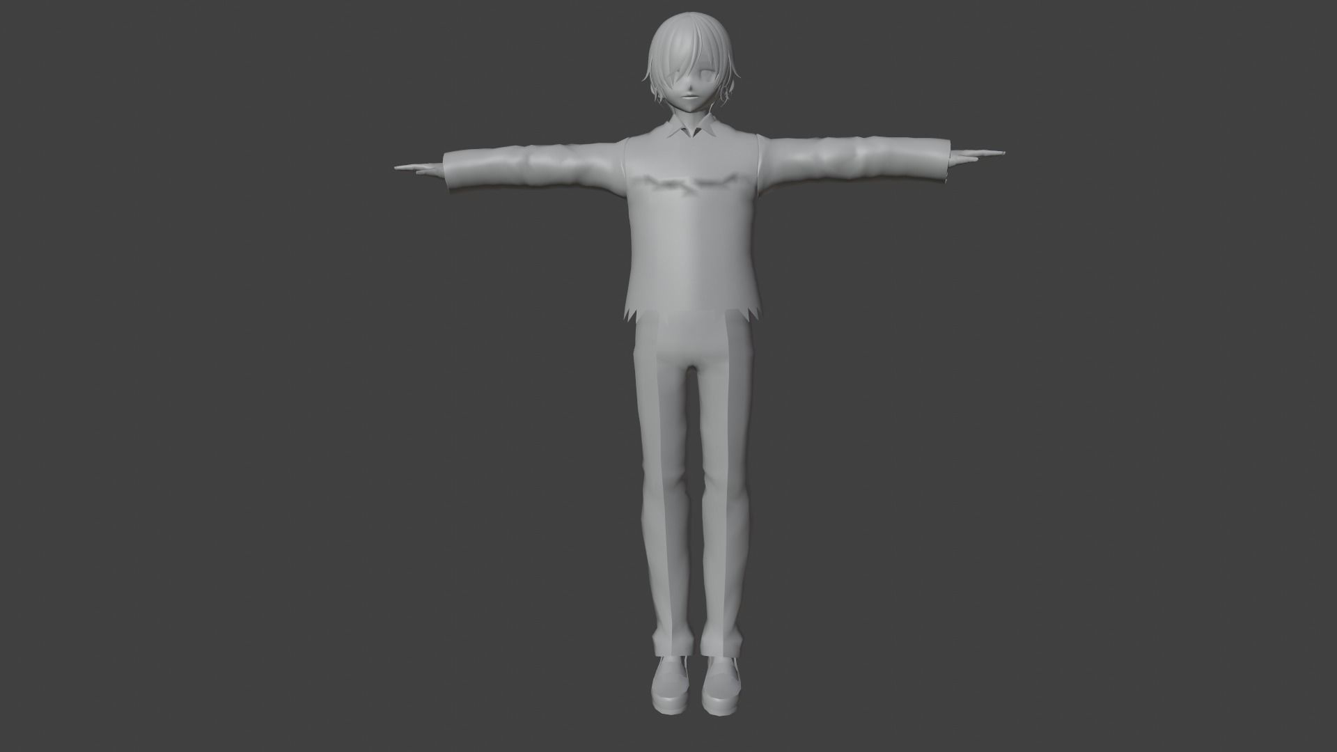 cute anime boy character - Fujita Low-poly 3D model_7