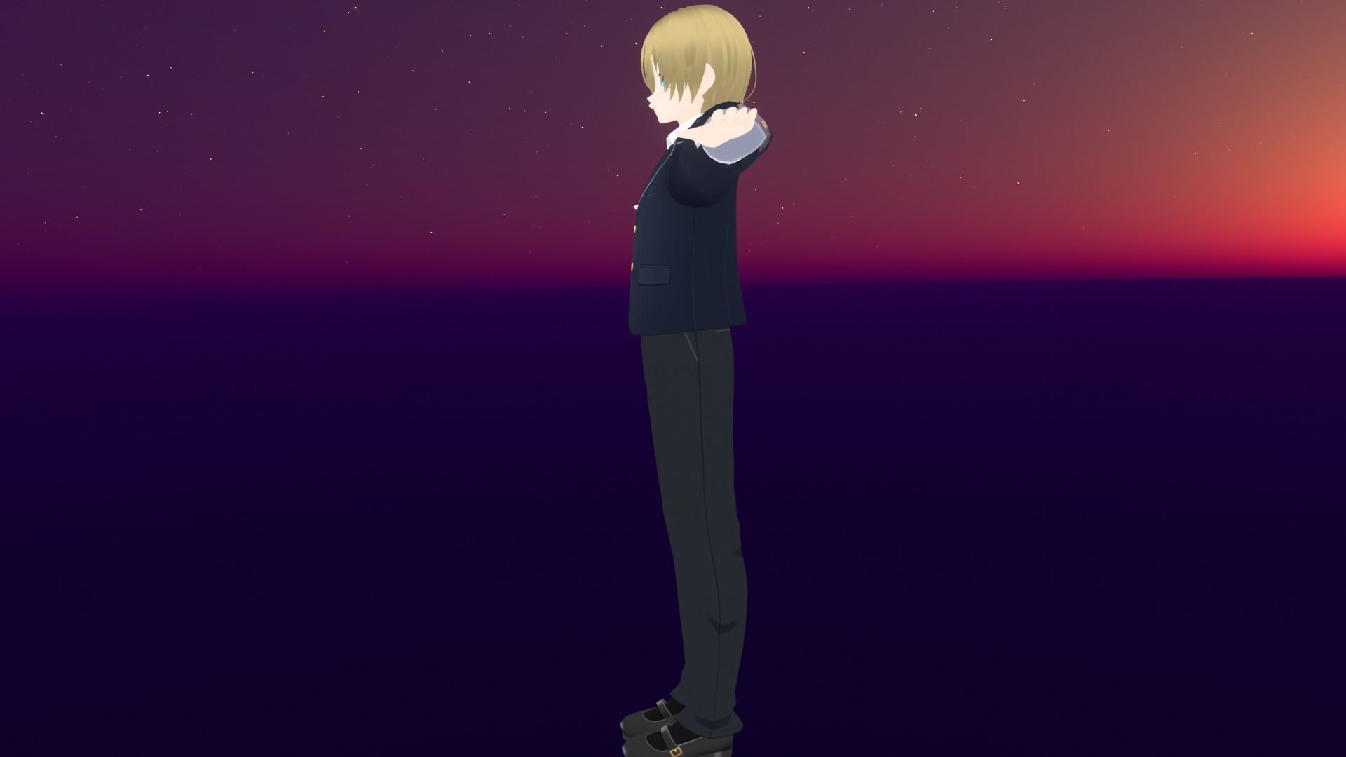 cute anime boy character - Fujita Low-poly 3D model_5