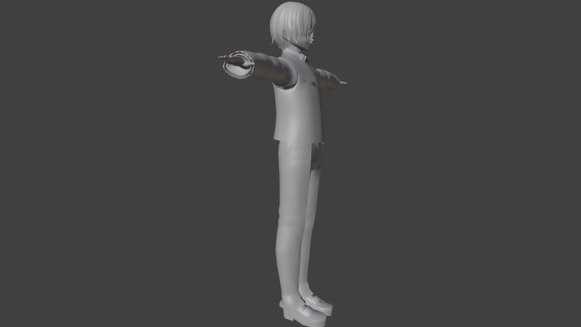 cute anime boy character - Fujita Low-poly 3D model_8