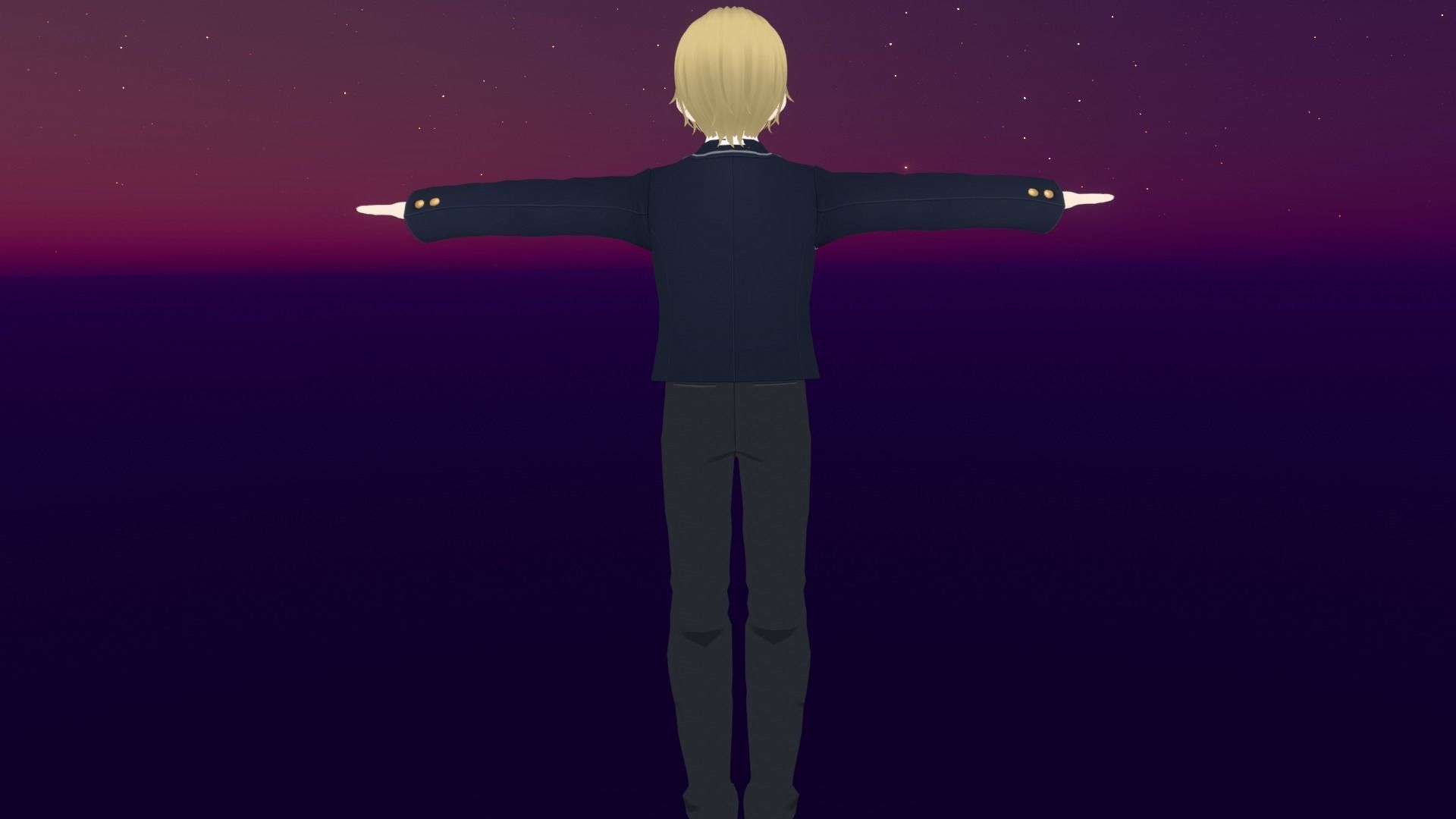 cute anime boy character - Fujita Low-poly 3D model_6