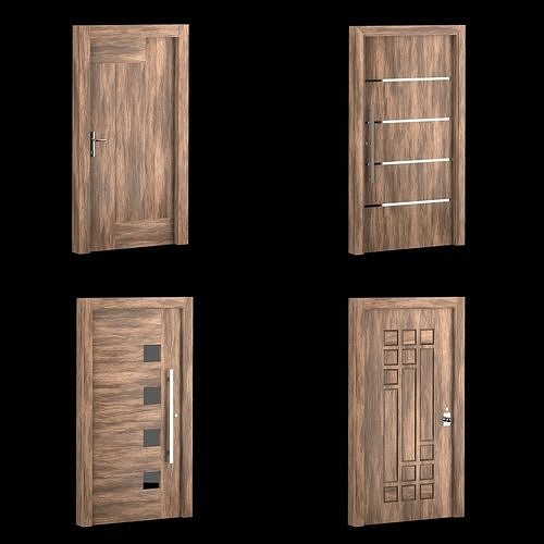 Interior-exterior Wooden Door Free 3D model