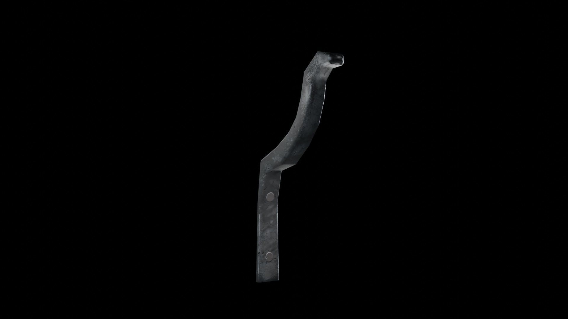 A cauldron a spit for meat furs for blowing up the fire Low-poly 3D model_7