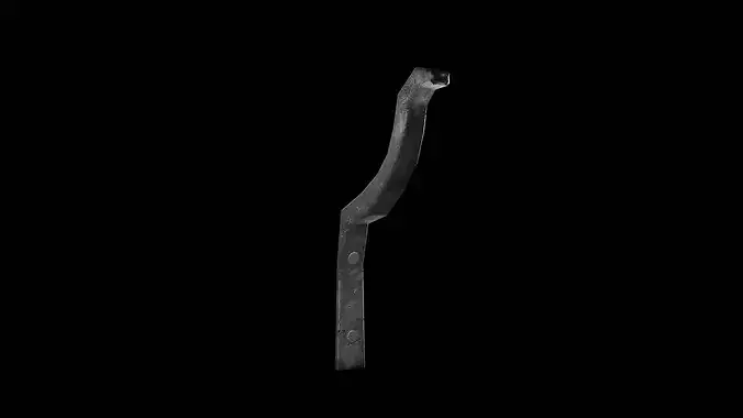 A cauldron a spit for meat furs for blowing up the fire Low-poly 3D model 7