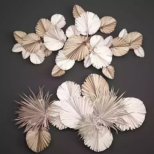 Wall panel made of dry palm leaves 224 3D model