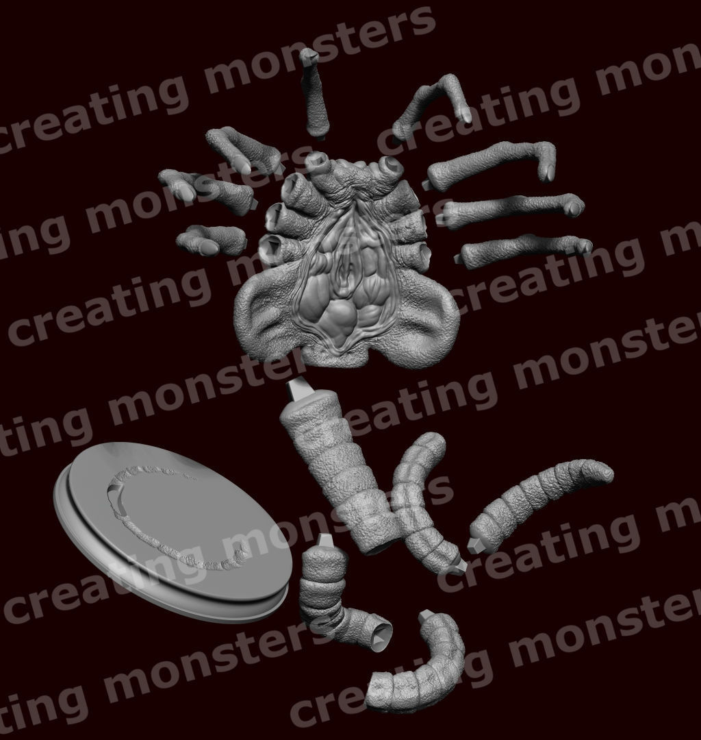 ALIEN FACEHUGGER STL ABRAZACARAS ALIEN 3D model 3D printable CGTrader