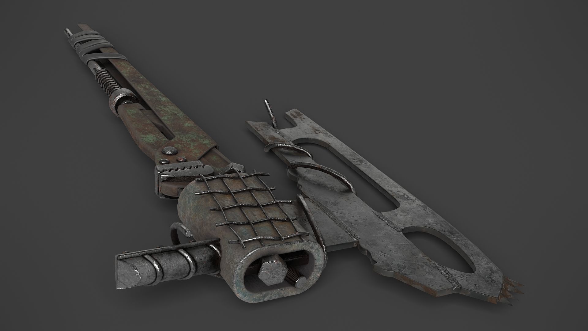 Modifiable Strike Weapon 15 Low-poly 3D model_4