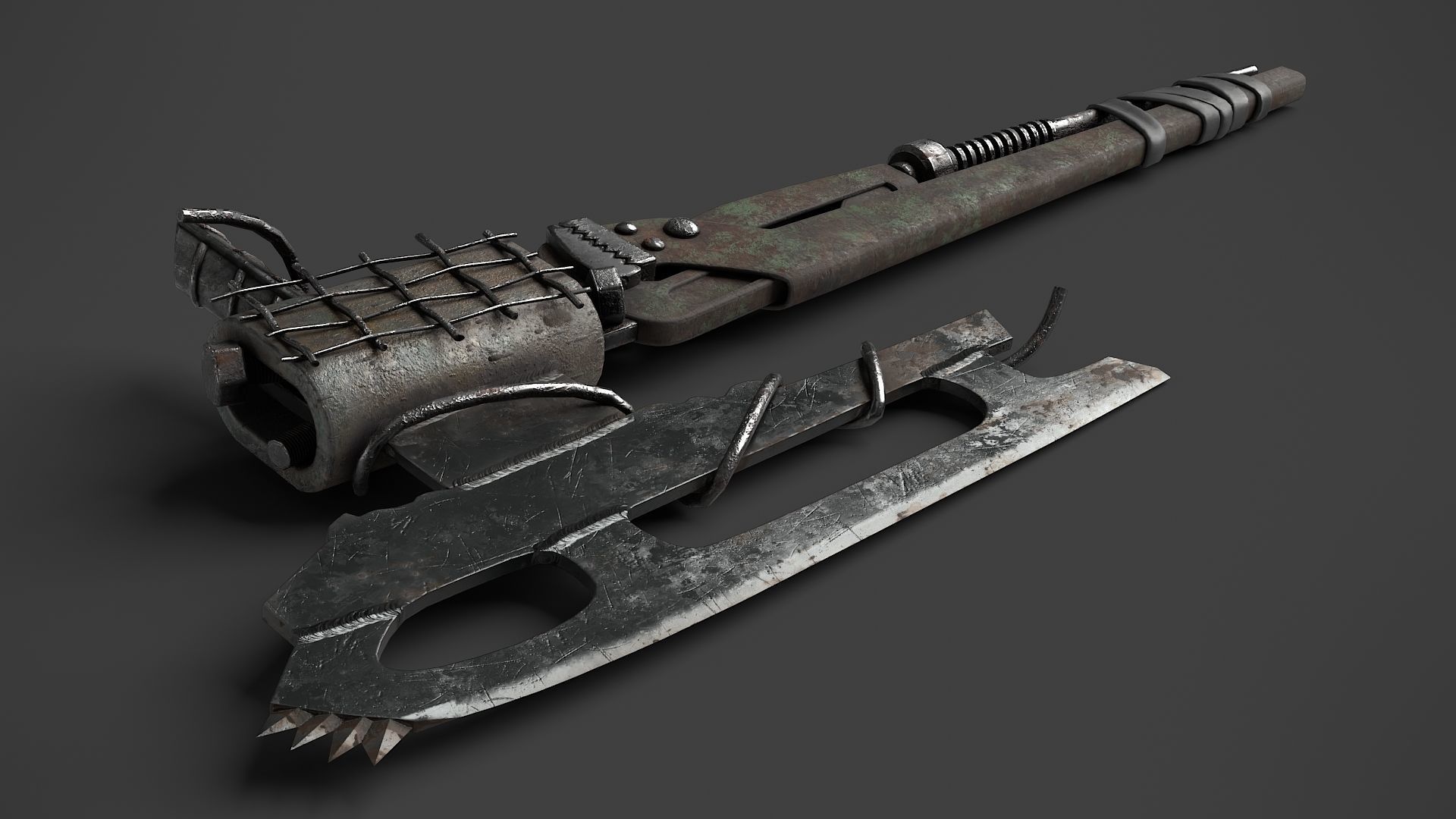 Modifiable Strike Weapon 15 Low-poly 3D model_3