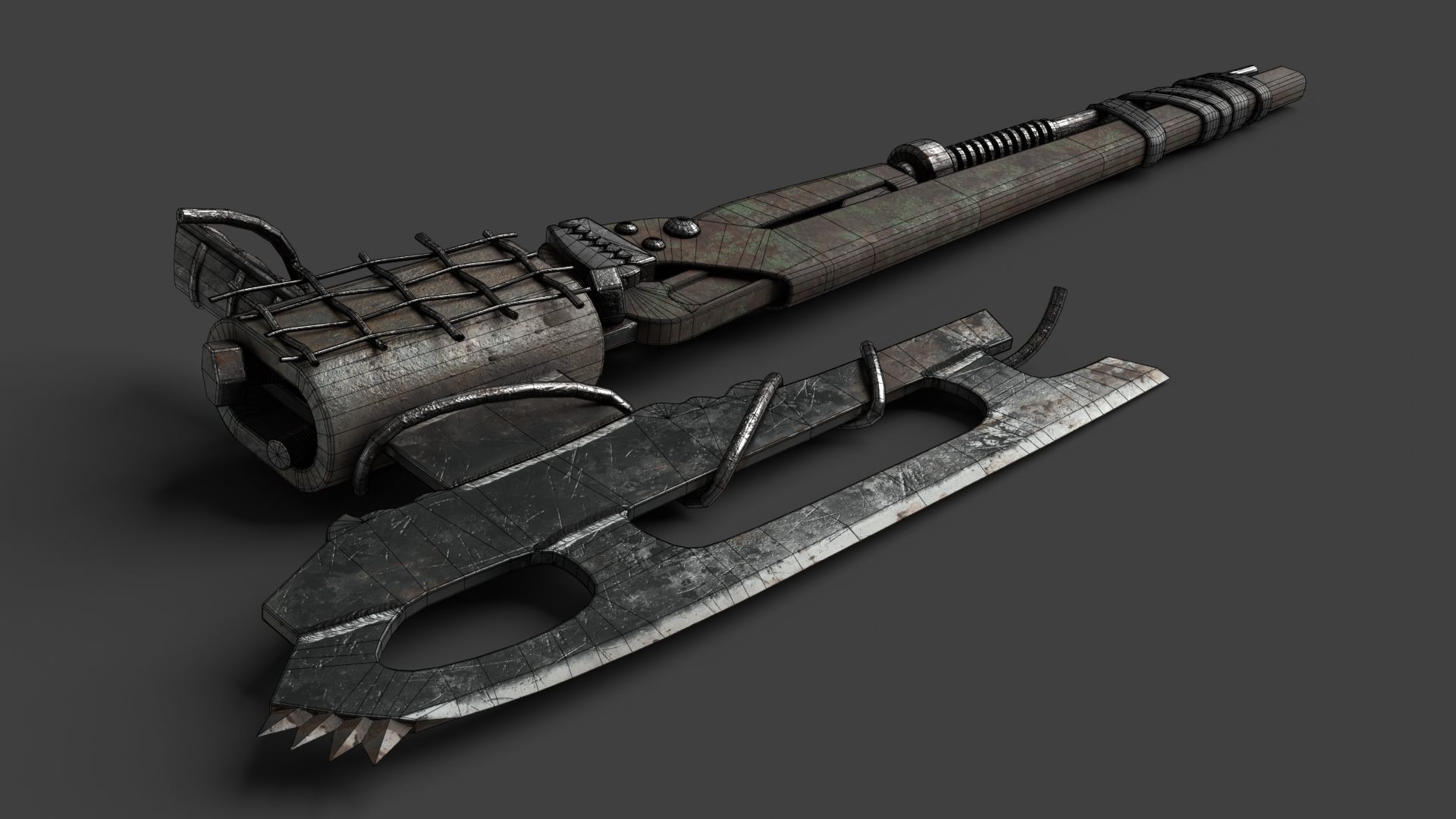 Modifiable Strike Weapon 15 Low-poly 3D model_13