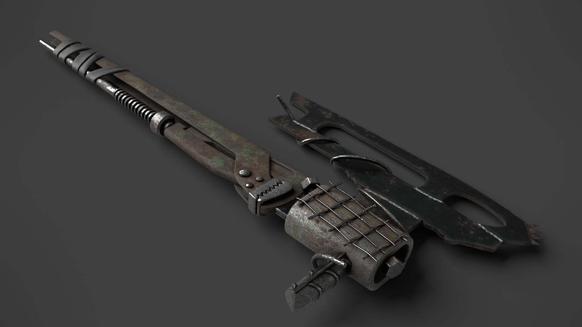 Modifiable Strike Weapon 15 Low-poly 3D model_1