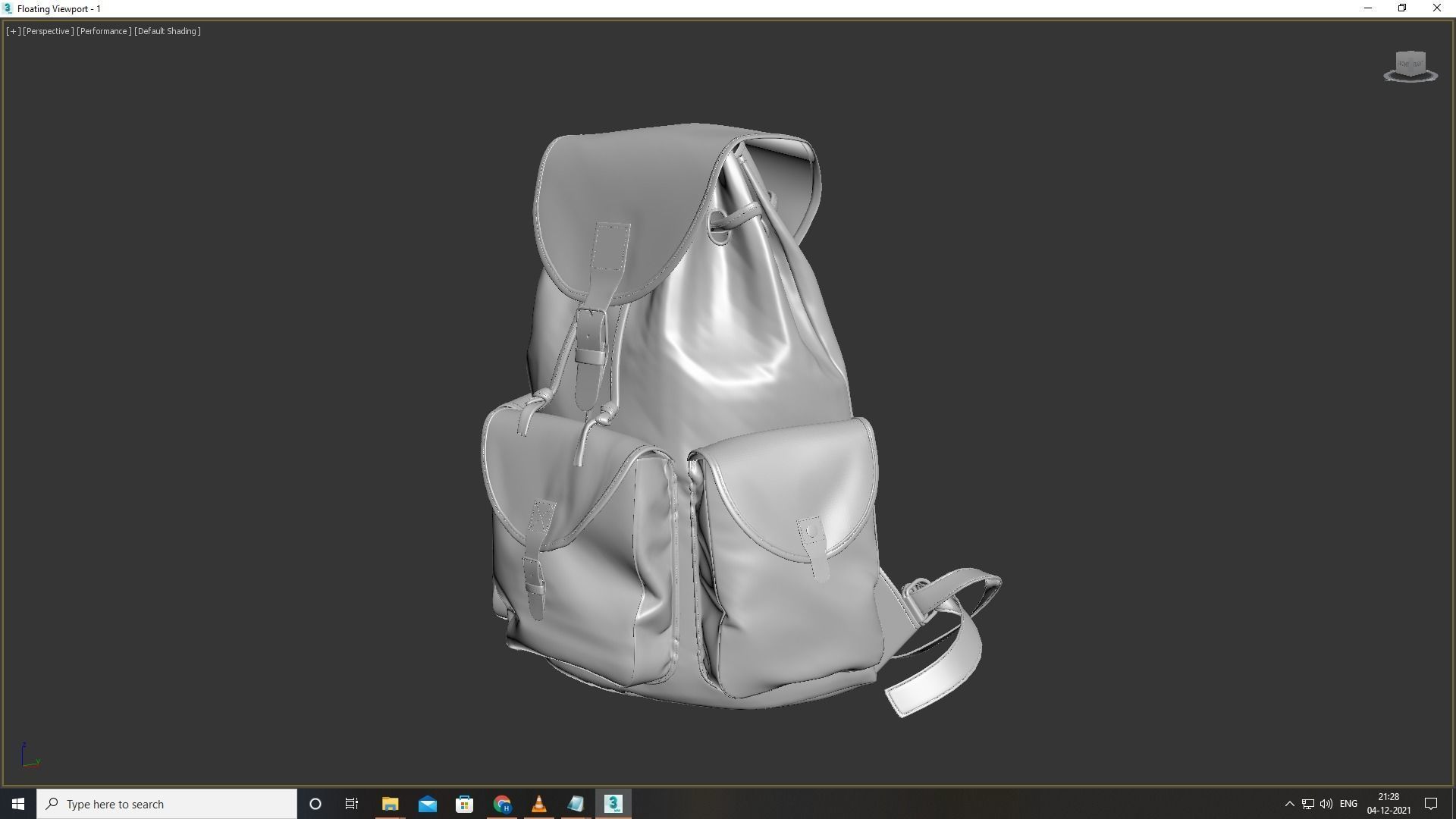 Leather Hiking Backpack 3D model_9