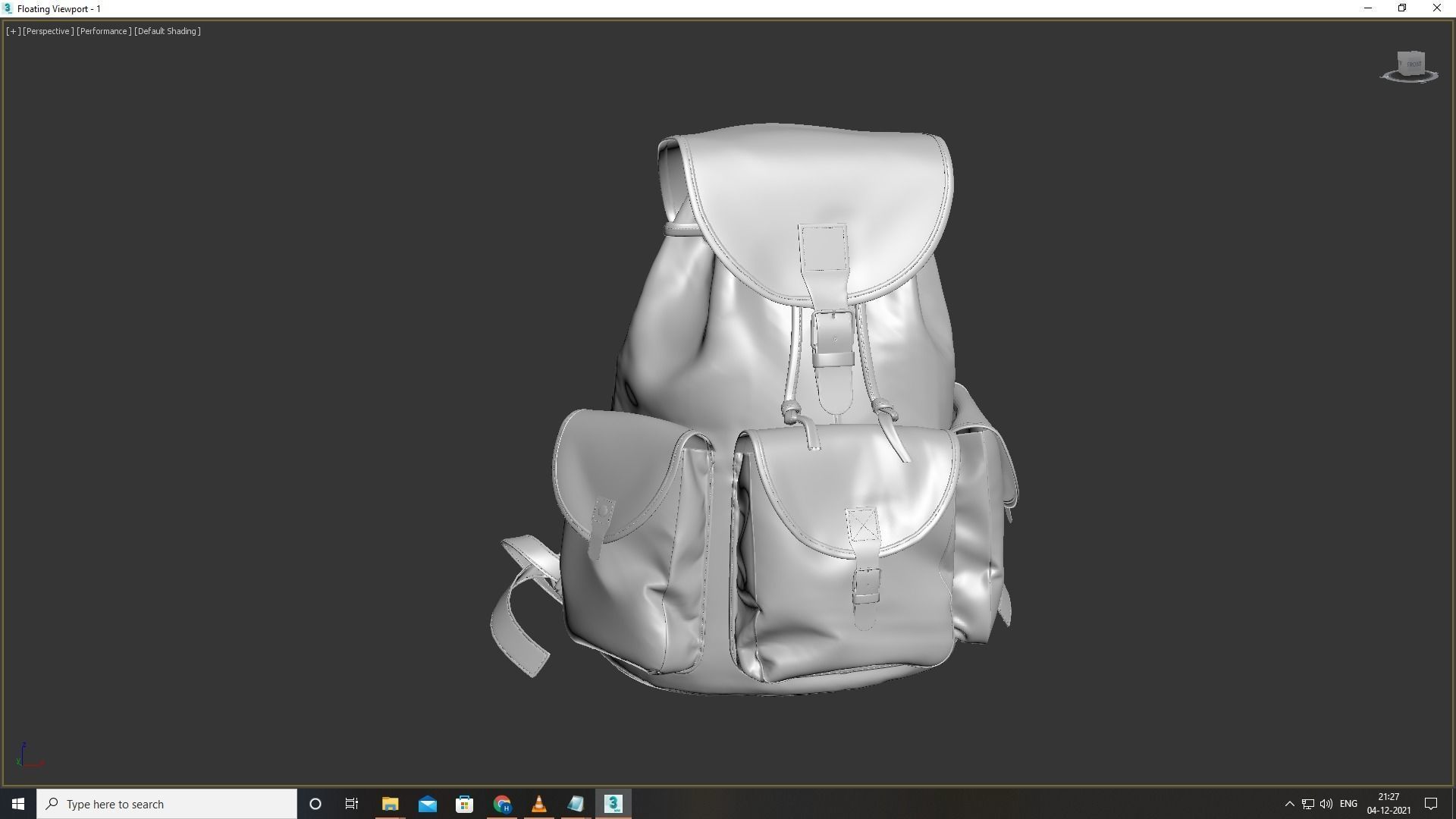 Leather Hiking Backpack 3D model_6