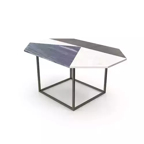 Marquetry Marble Side Table 3D model