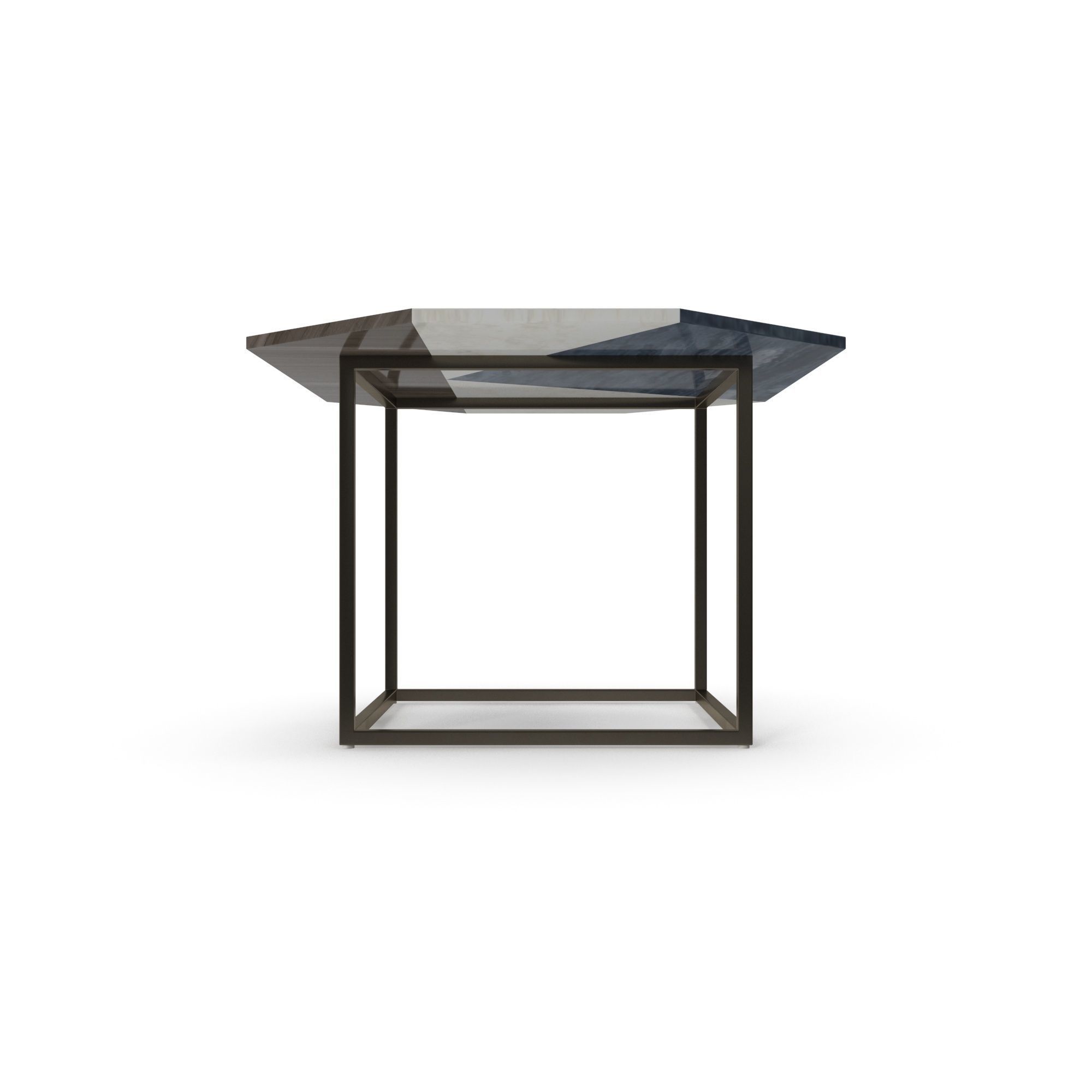 Marquetry Marble Side Table Free 3D model_6