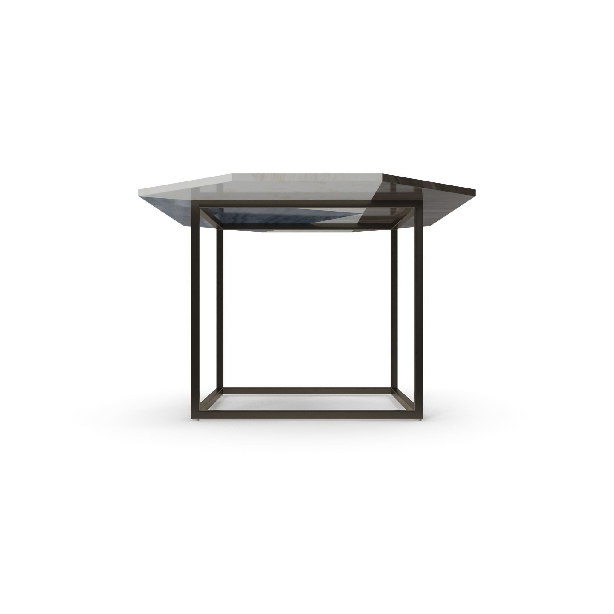 Marquetry Marble Side Table Free 3D model_4