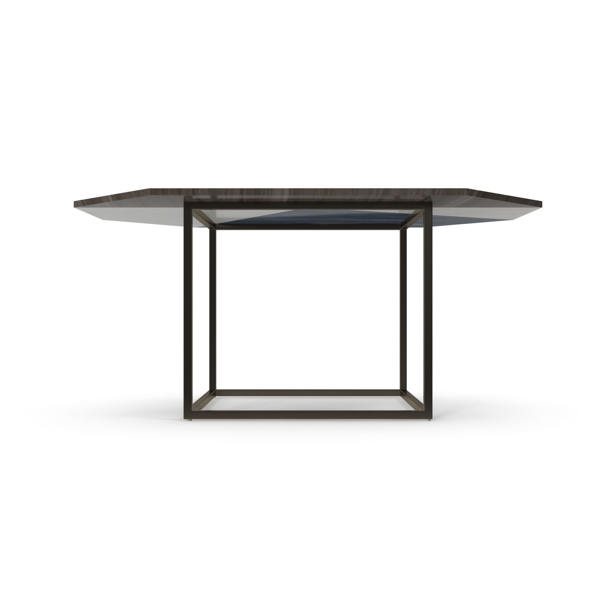 Marquetry Marble Side Table Free 3D model_5