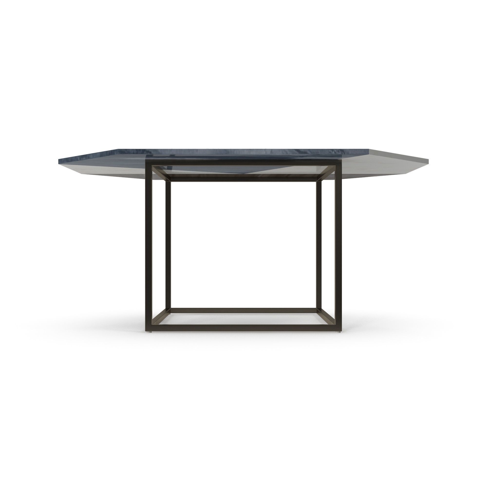 Marquetry Marble Side Table Free 3D model_1