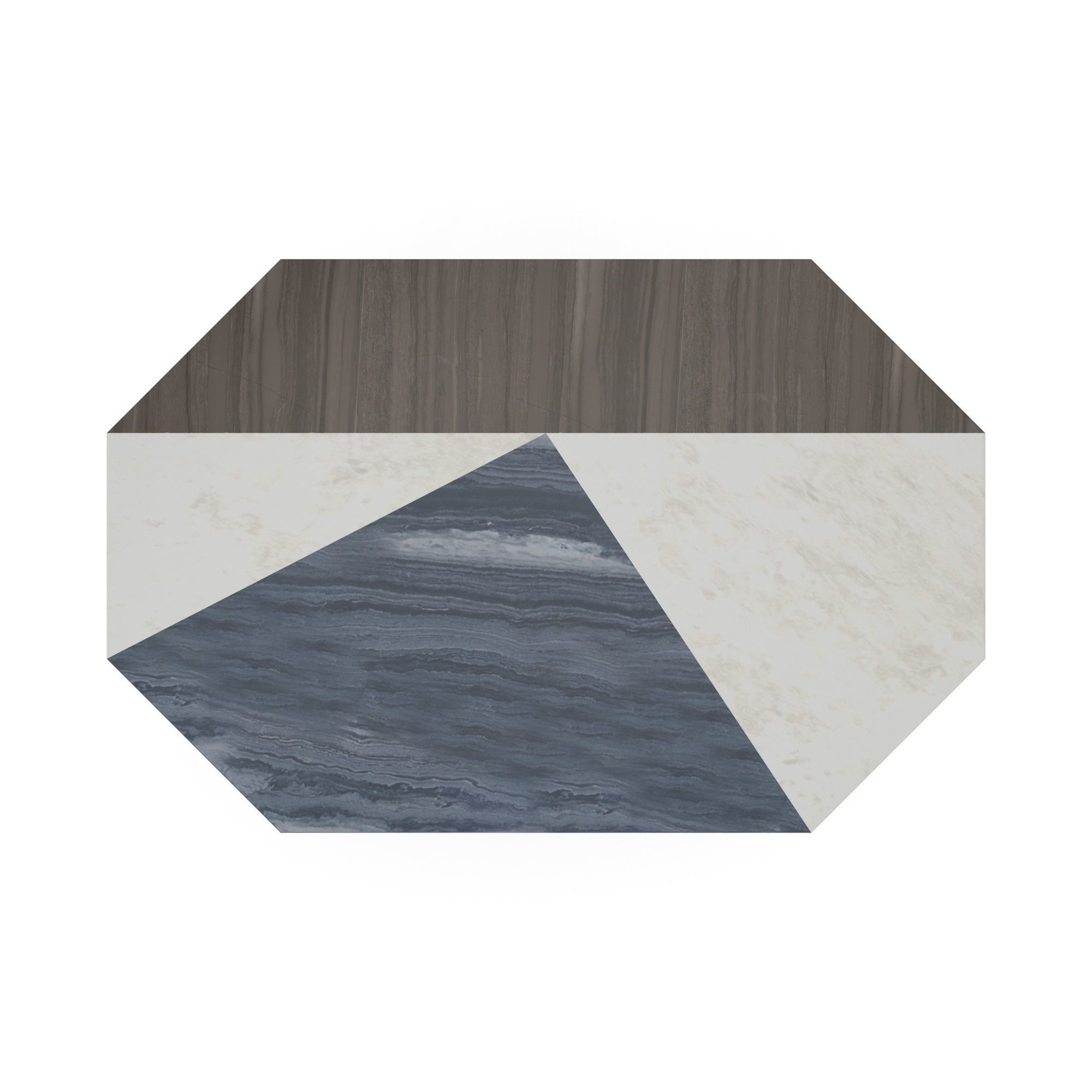 Marquetry Marble Side Table Free 3D model_2