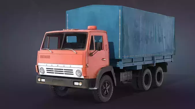 Kamaz-5320 Flatbed Low-poly 3D model