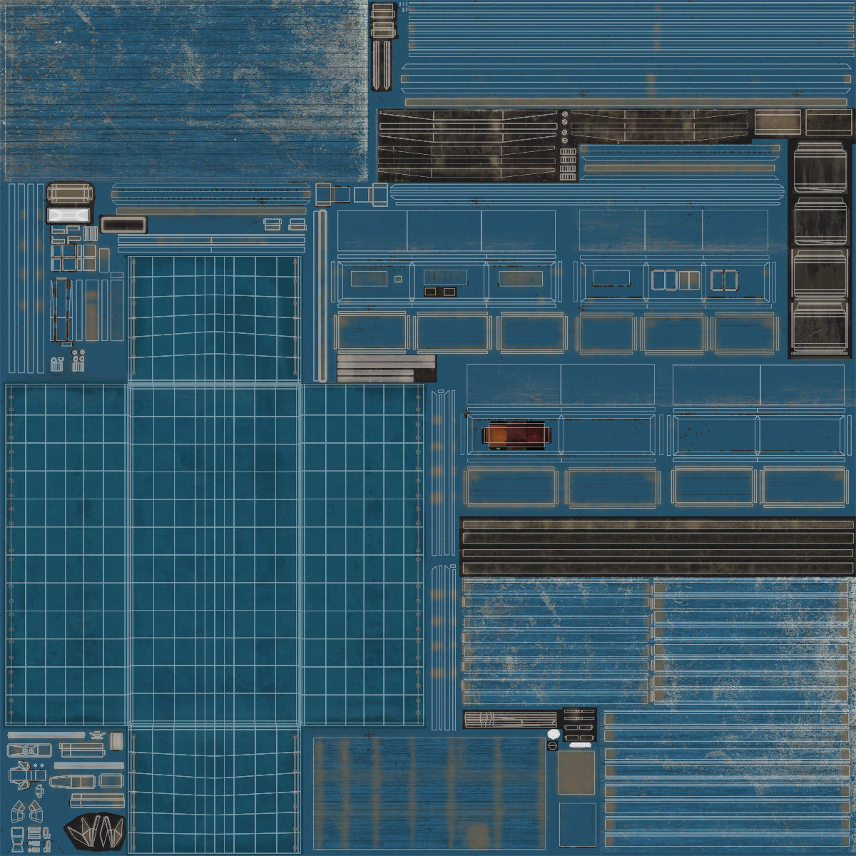 Kamaz-5320 Flatbed Low-poly 3D model_19