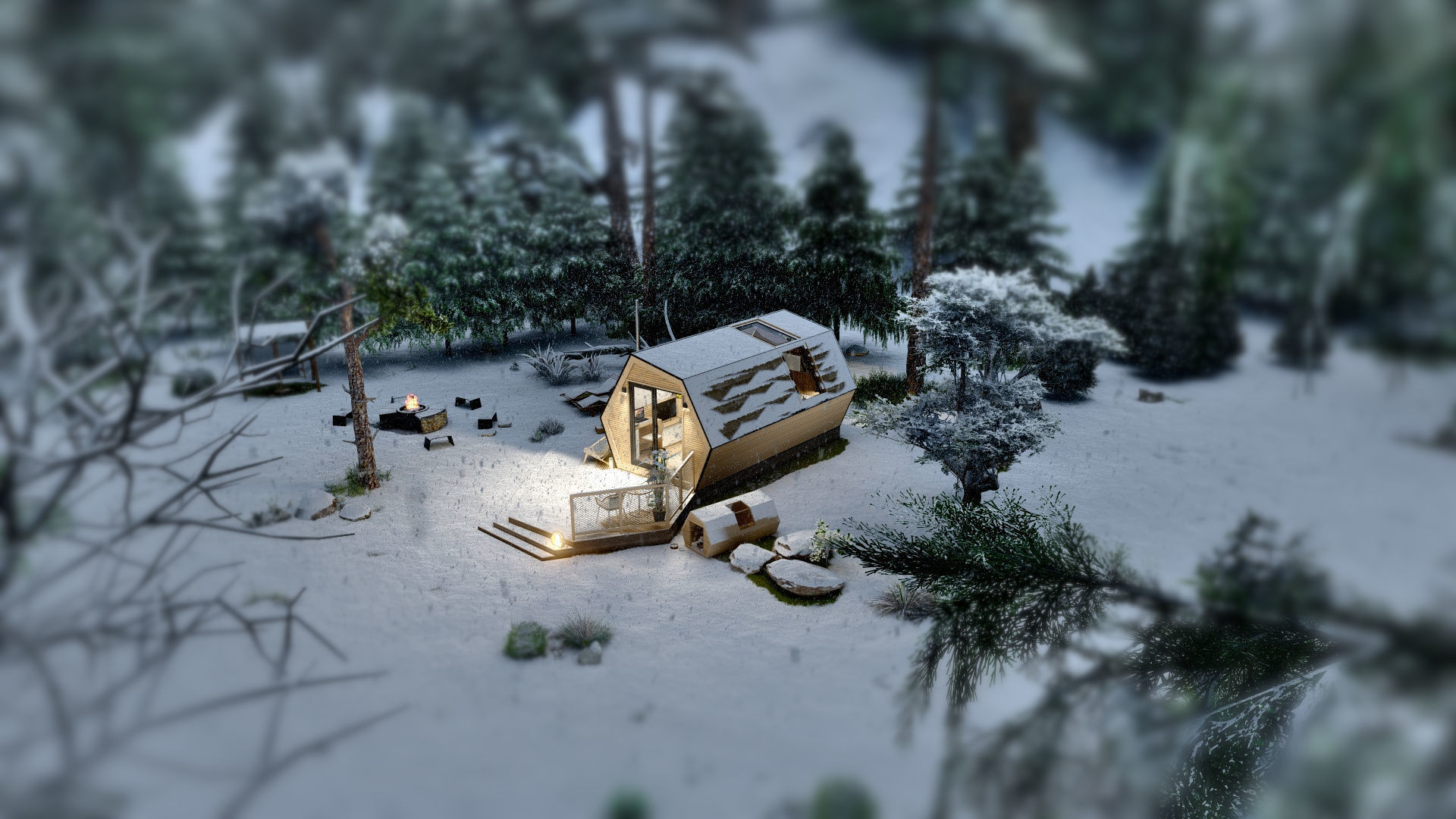 Multipurpose Glamping Pod ARIA basic dwg plans 3D model_3