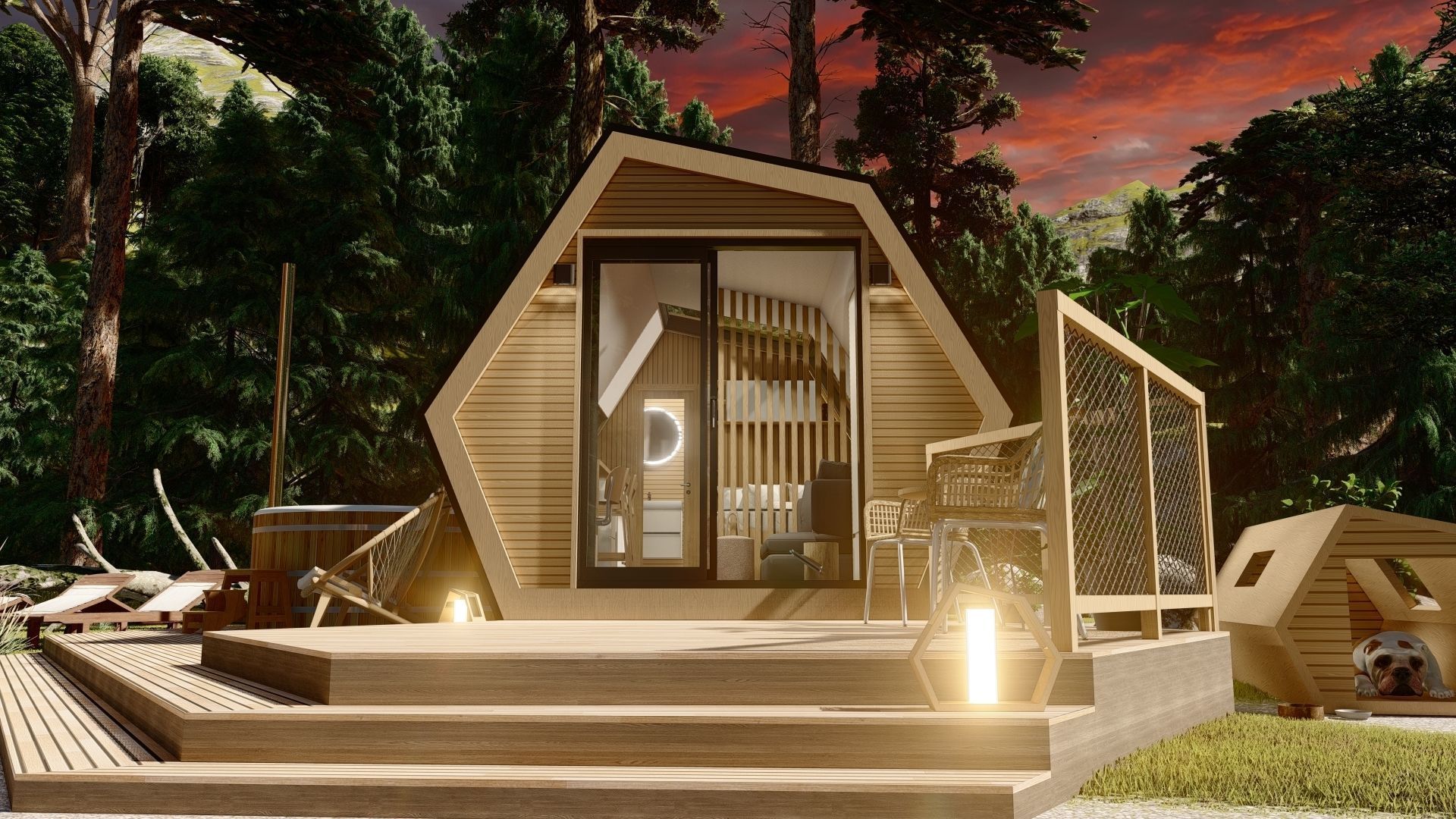 Multipurpose Glamping Pod ARIA basic dwg plans 3D model_12