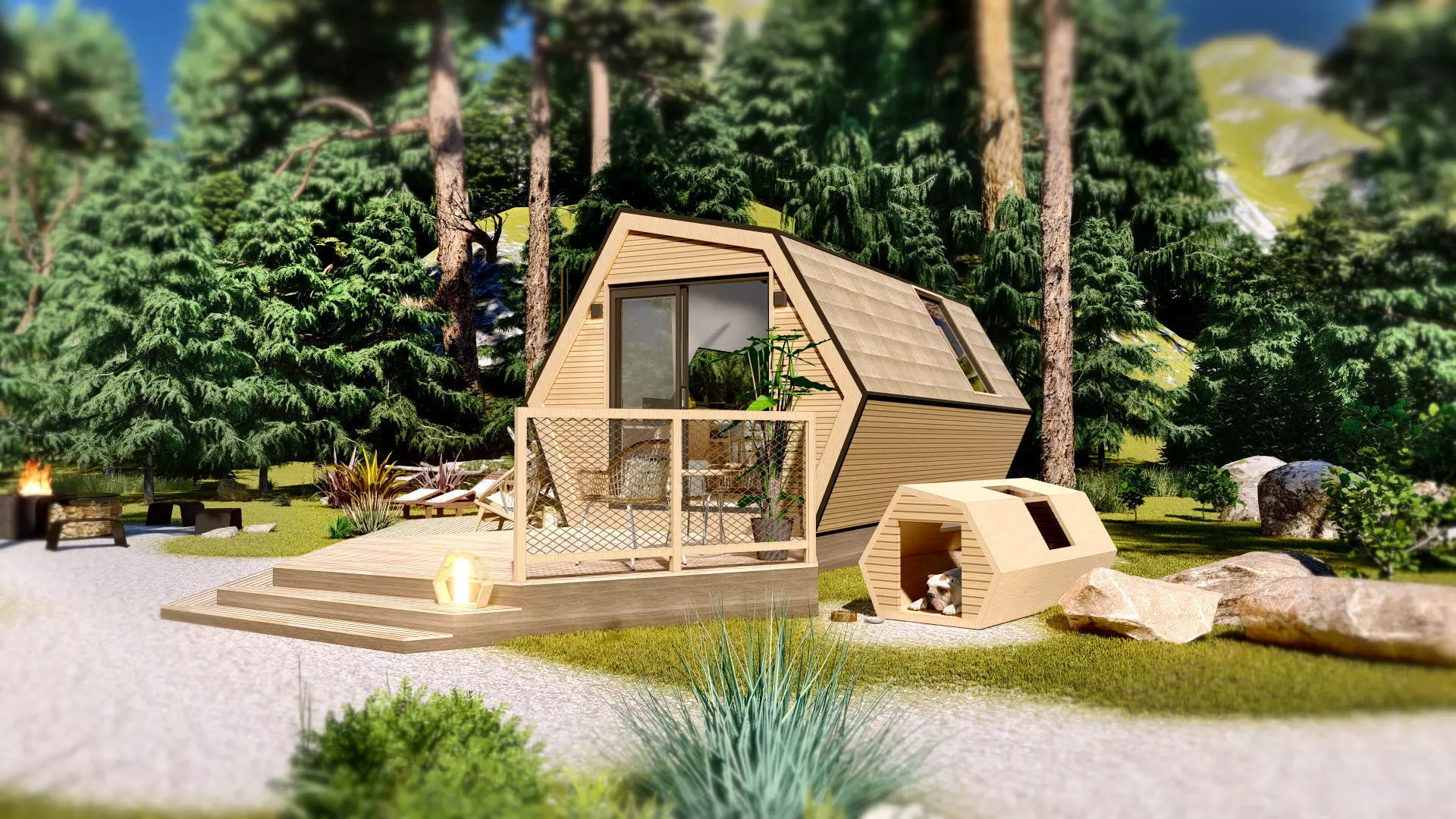 Multipurpose Glamping Pod ARIA basic dwg plans 3D model_0