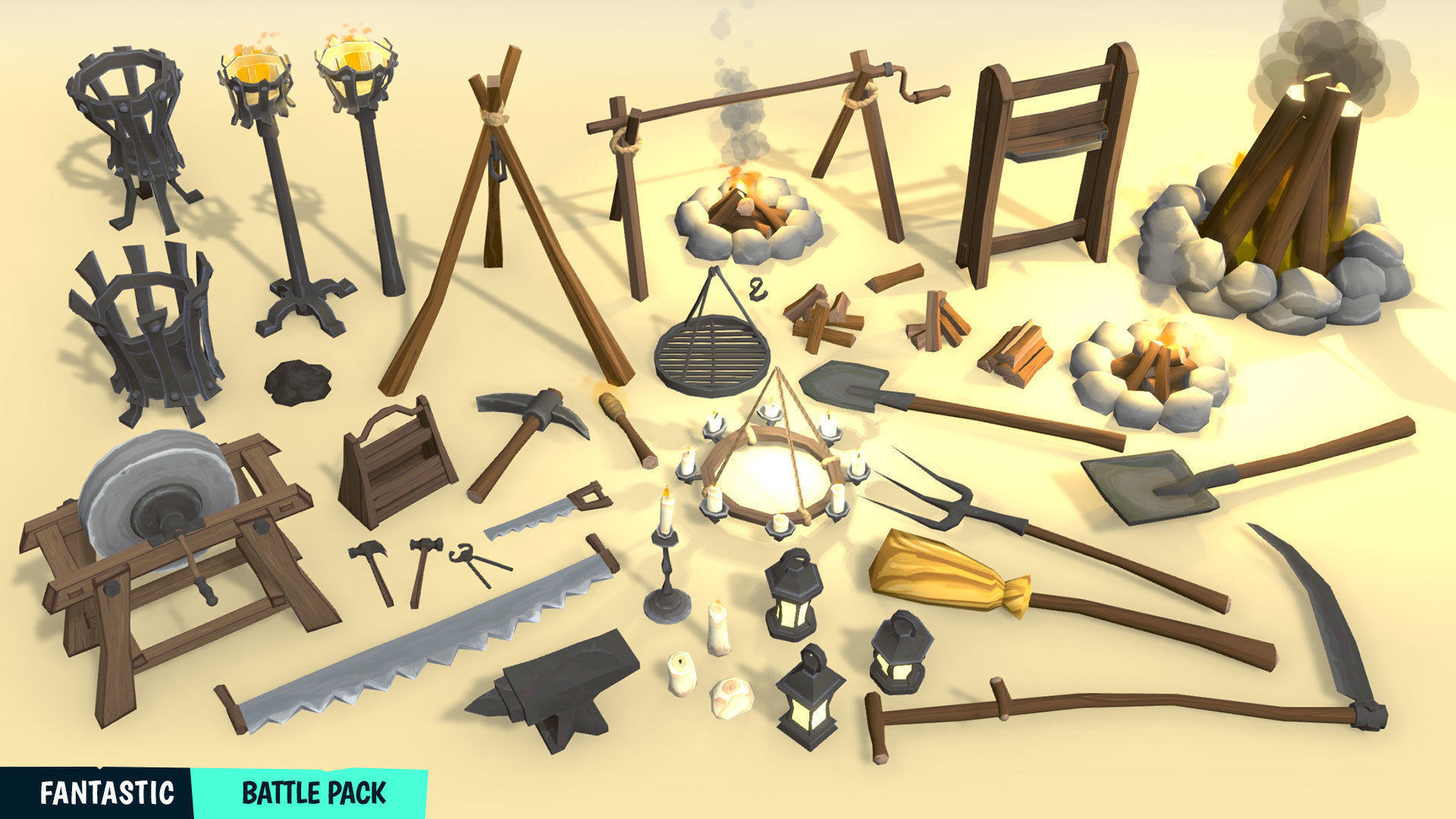 FANTASTIC - Battle Pack Low-poly 3D model_11