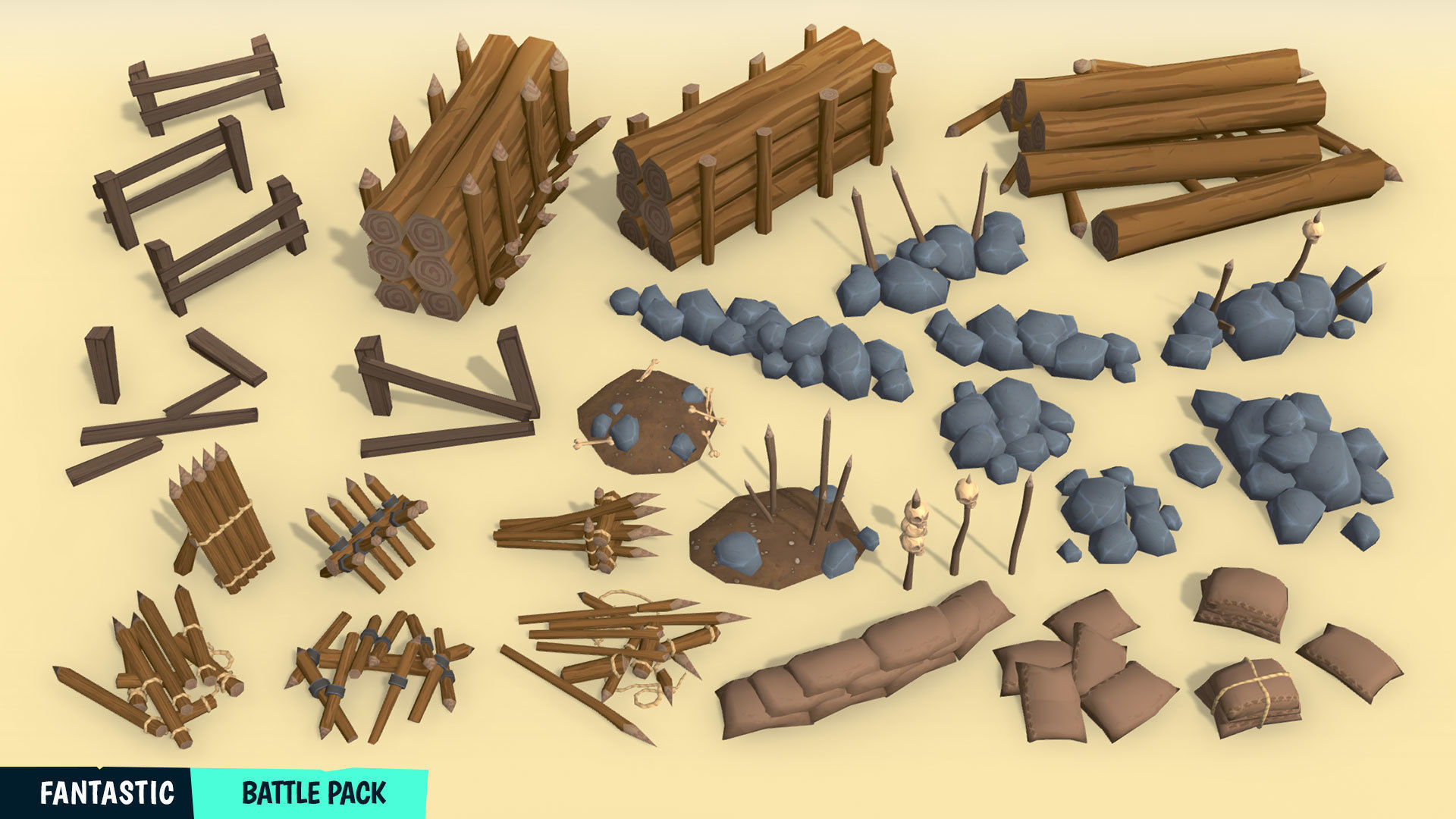 FANTASTIC - Battle Pack Low-poly 3D model_9