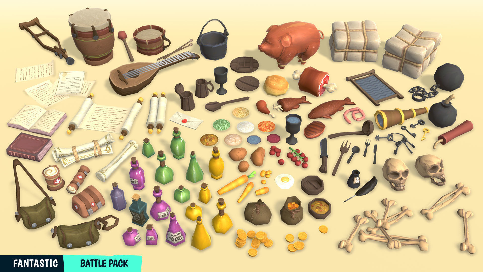 FANTASTIC - Battle Pack Low-poly 3D model_13