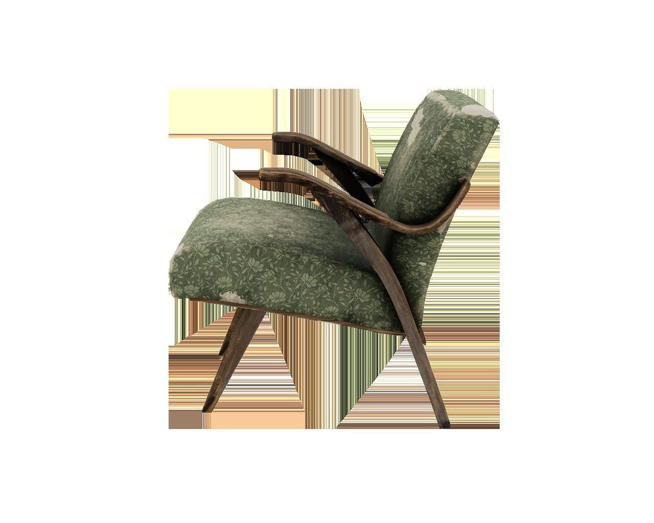 Old Soviet chairs from the 1970s 3D model_2