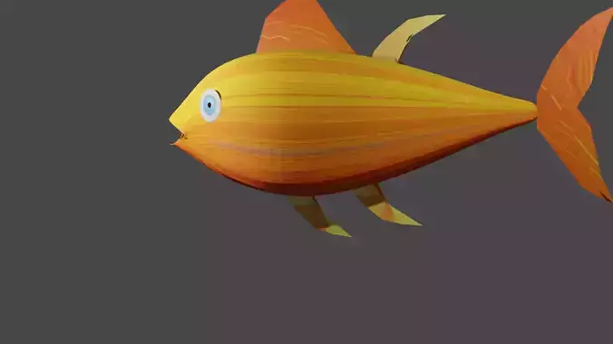3D Gold Fish Model with Rigging