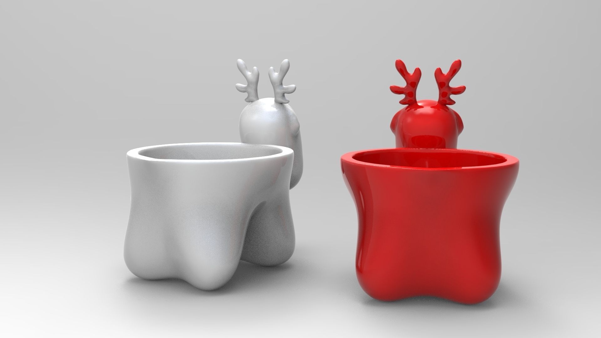 Charming Reindeer Tea Light Holder Set 3D print model_8