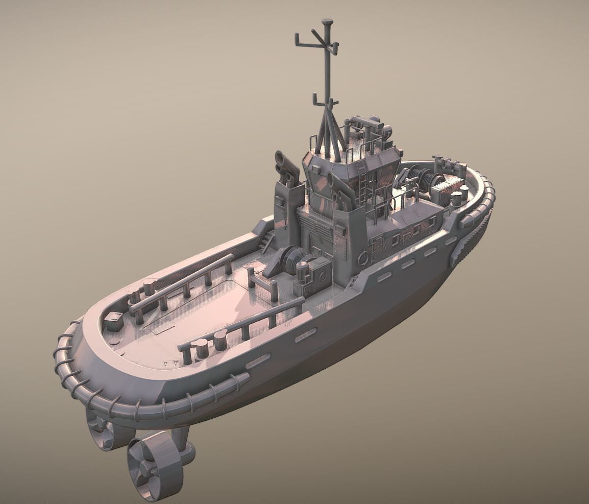 Tugboat 3D print model_2