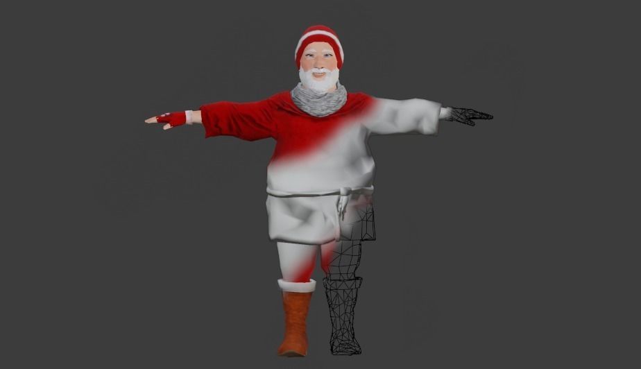 Santa Character Fully Rigged Low-poly 3D model_1