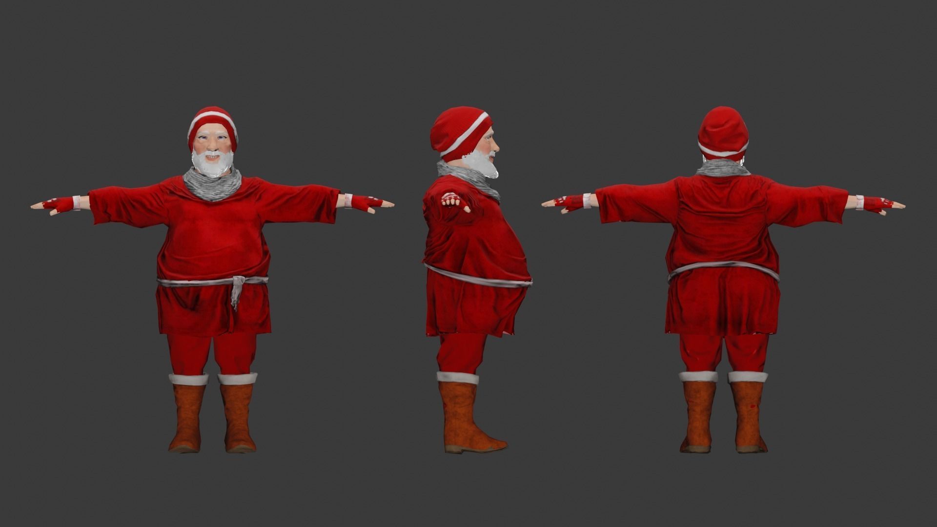 Santa Character Fully Rigged Low-poly 3D model_19