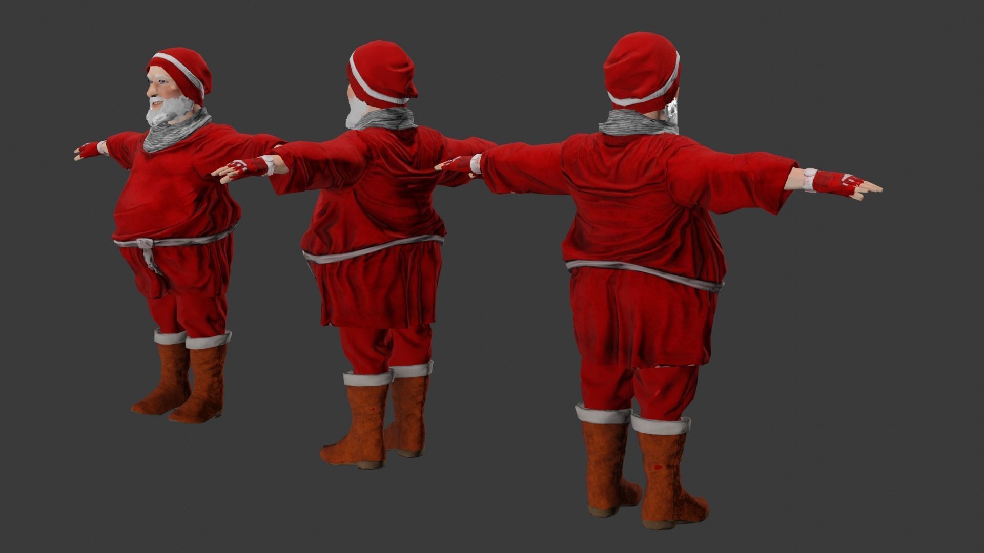 Santa Character Fully Rigged Low-poly 3D model_10