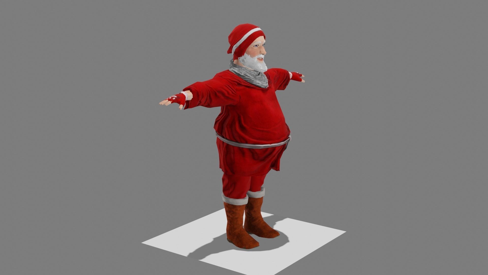 Santa Character Fully Rigged Low-poly 3D model_7