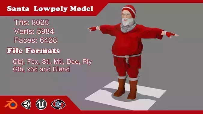 Santa Character Fully Rigged