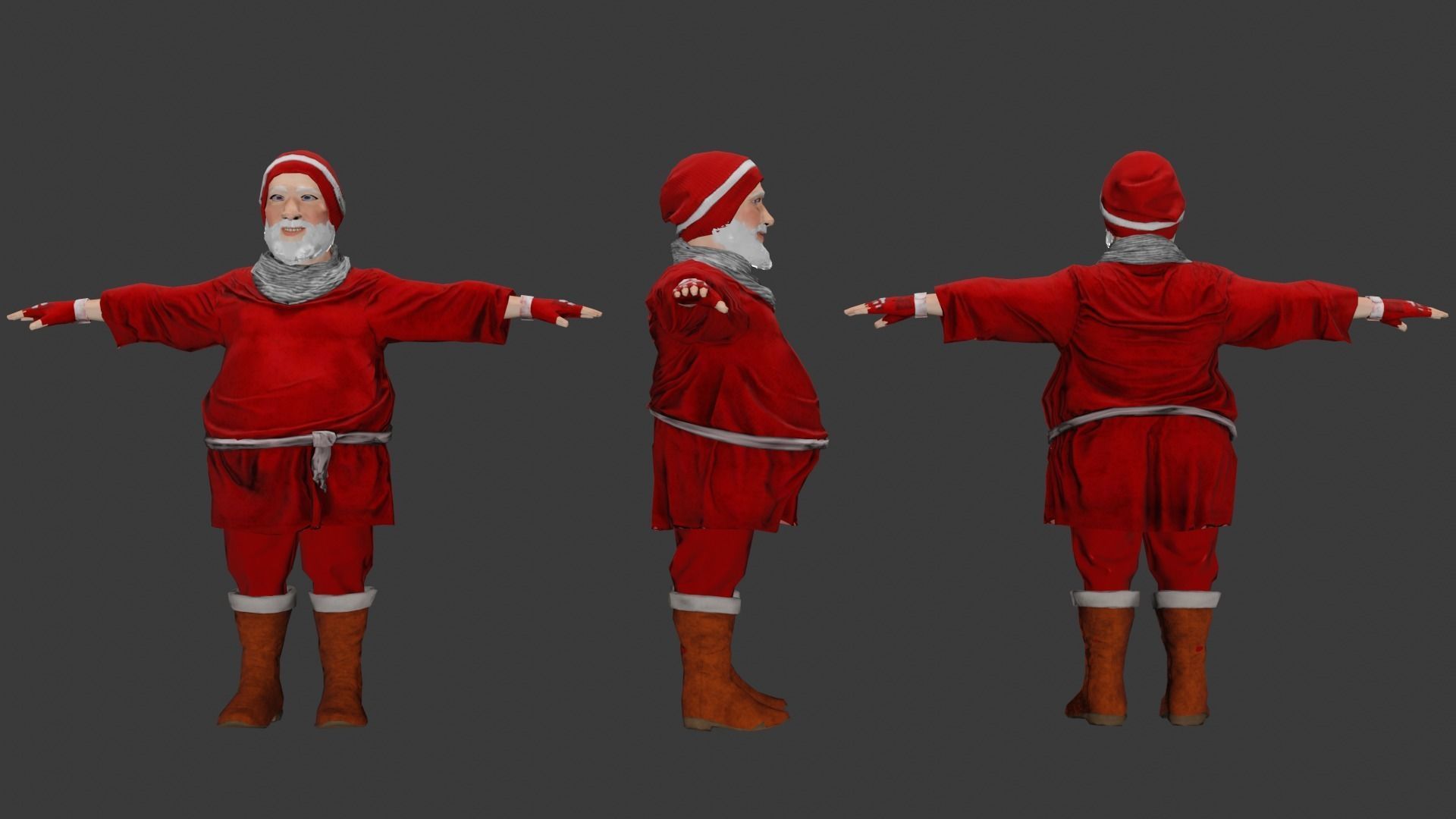 Santa Character Fully Rigged Low-poly 3D model_2