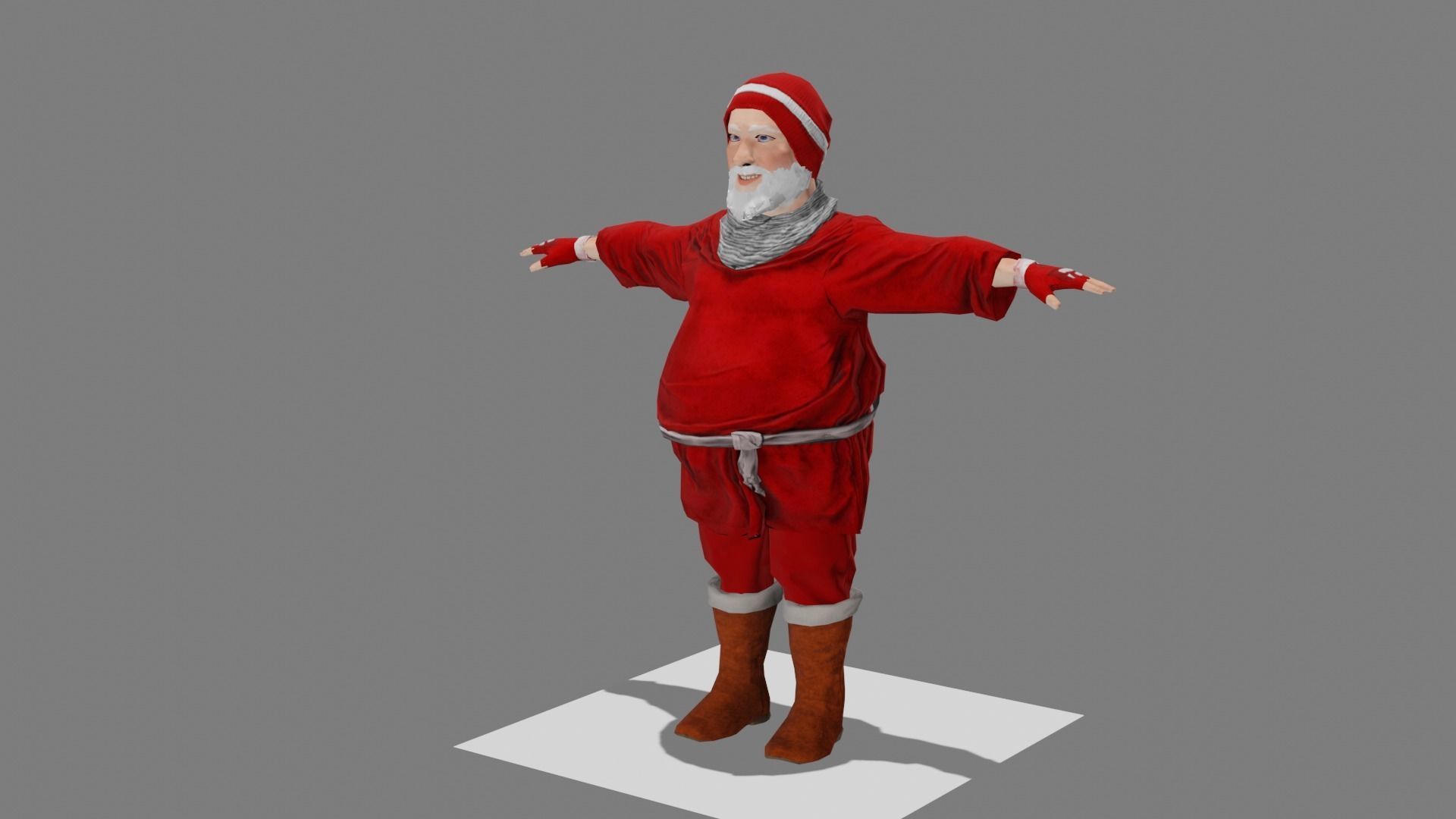 Santa Character Fully Rigged Low-poly 3D model_13