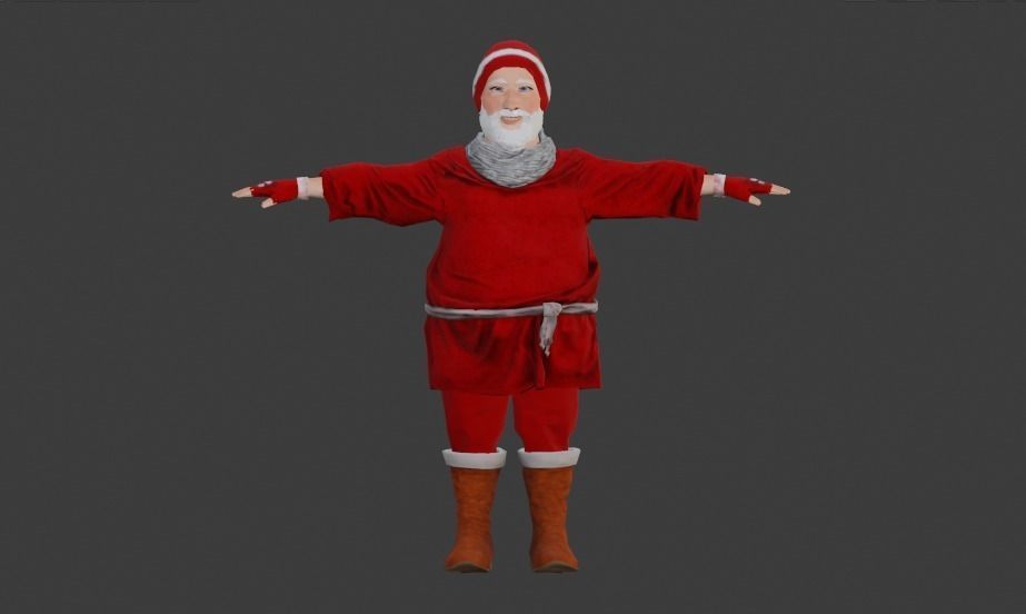 Santa Character Fully Rigged Low-poly 3D model_3