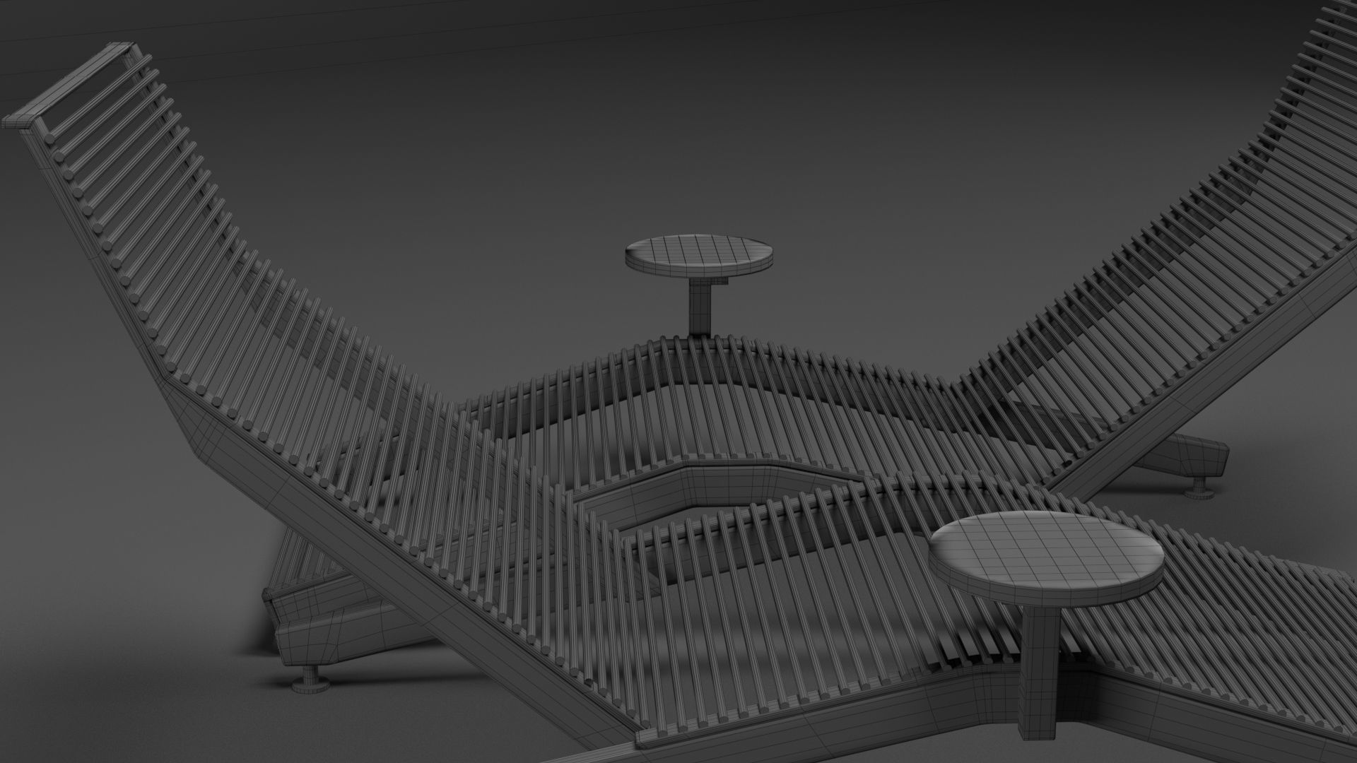 RIVAGE Steel sun lounger By mmcite1 3D model_4