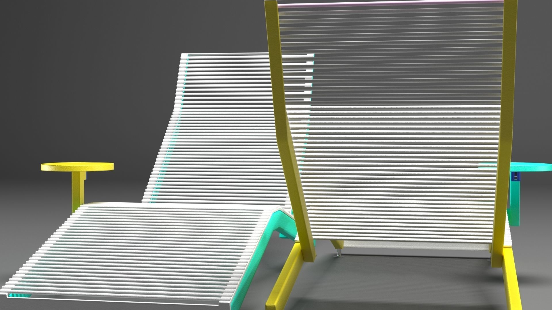 RIVAGE Steel sun lounger By mmcite1 3D model_5