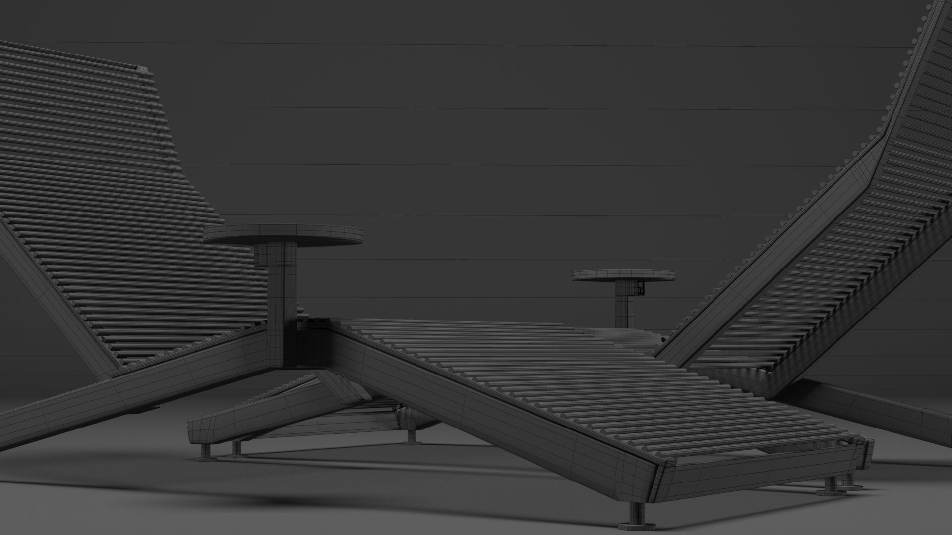 RIVAGE Steel sun lounger By mmcite1 3D model_2