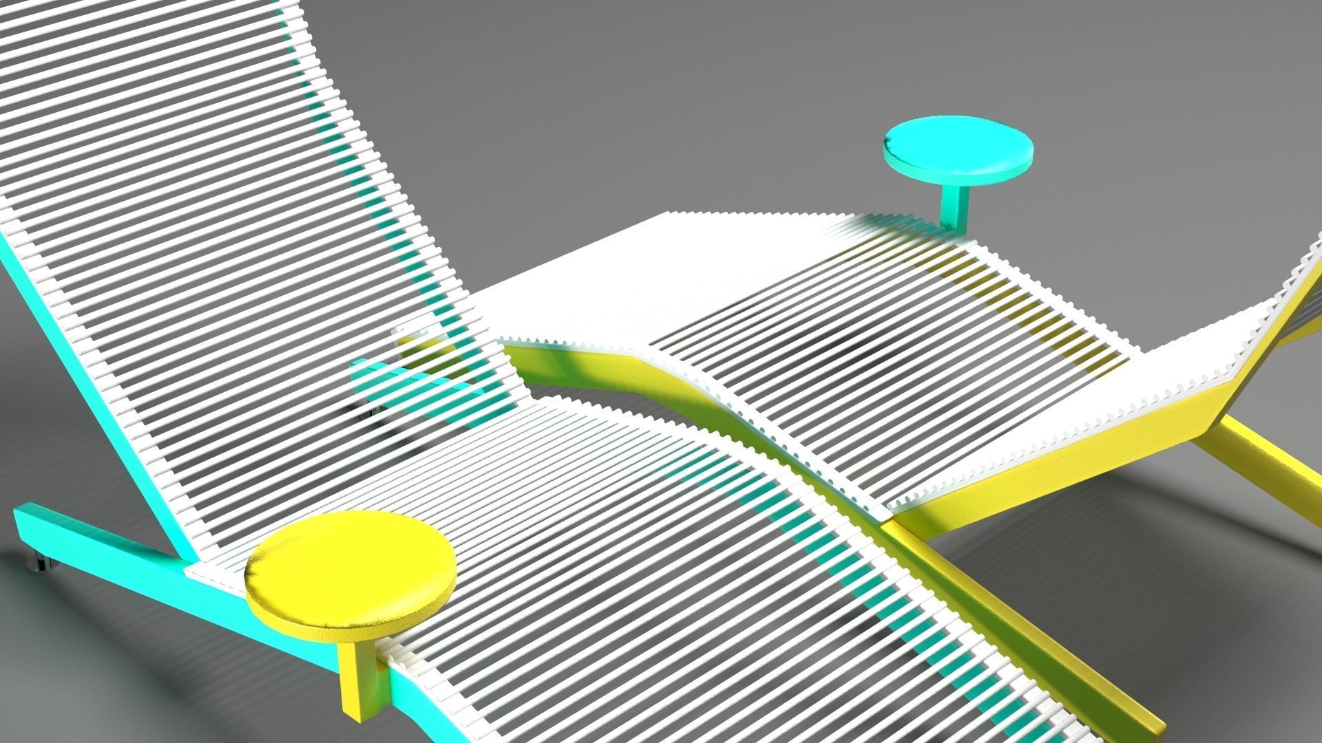 RIVAGE Steel sun lounger By mmcite1 3D model_7